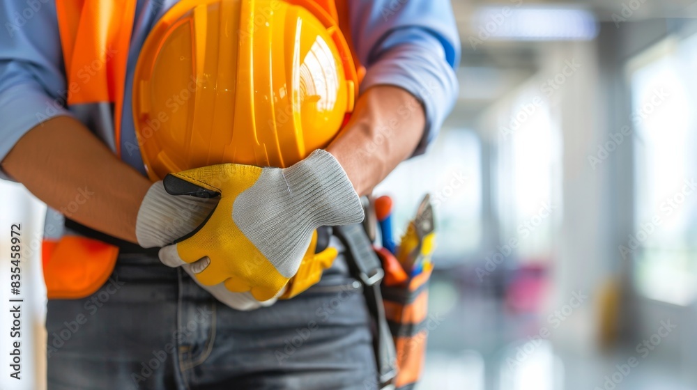 Construction Worker with Hard Hat Construction Worker with Hard Hat