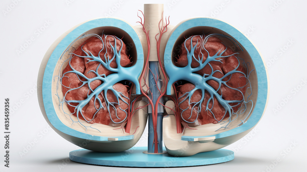 Detailed Cross Section Anatomy of Human Heart on Medical Background ...