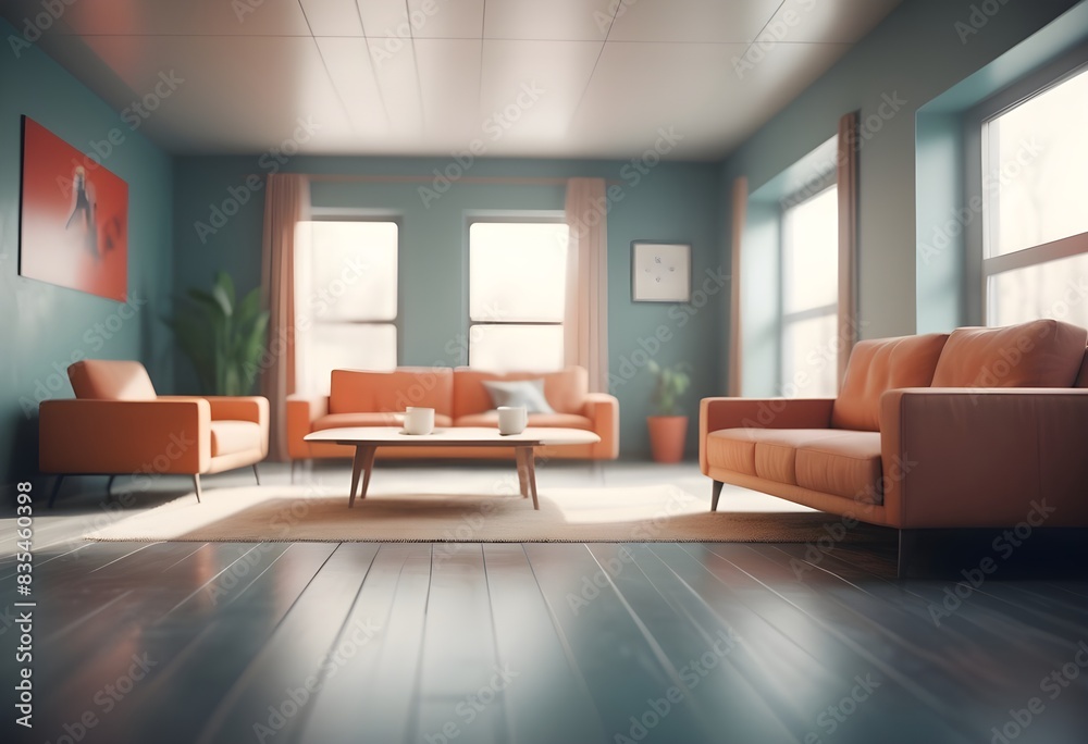 Fototapeta premium Photo modern style conceptual interior room 3d illustration