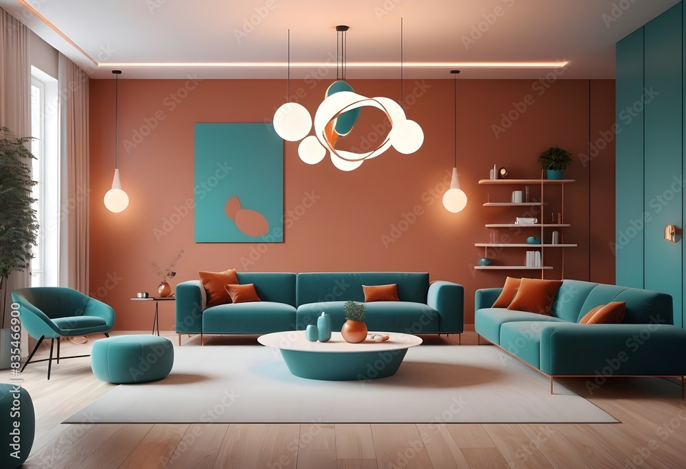 Photo modern style conceptual interior room 3d illustration Photo modern style conceptual interior room 3d illustration