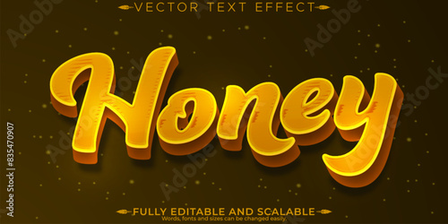 Bee text effect, editable honey and beehive text style