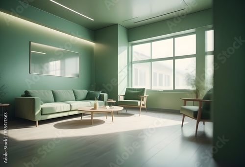 Photo modern style conceptual interior room 3d illustration