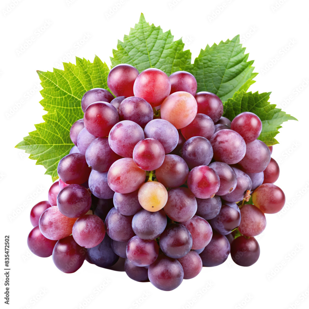 Fototapeta premium Fresh Bunch of Grapes Isolated on White Background