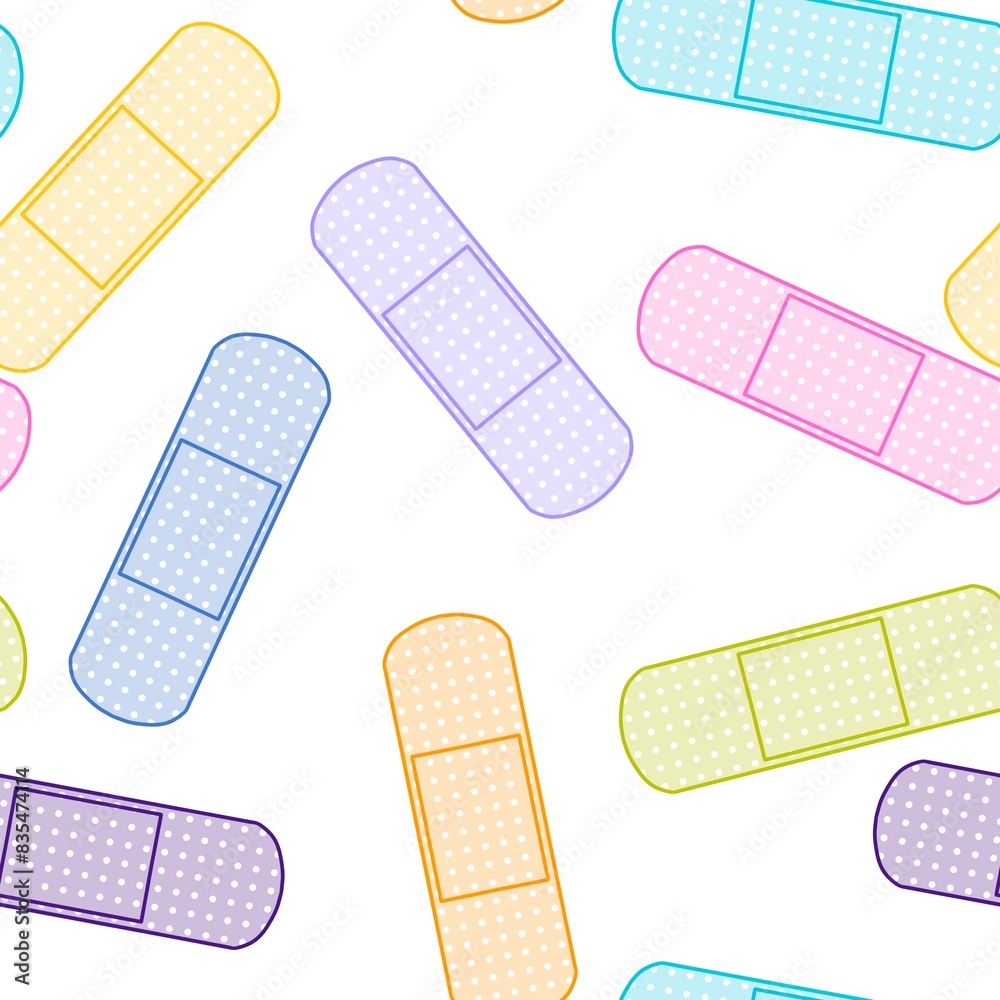Medicine tape seamless pattern for wrapping paper and fabrics and linens Medicine tape seamless pattern for wrapping paper and fabrics and linens