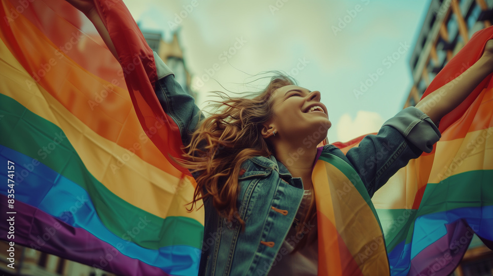 Gay pride month colors on LGBTQ+ people community on tolerance festival Gay pride month colors on LGBTQ+ people community on tolerance festival