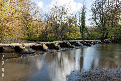 Photo of the clapper bridge at Tarr steps in Exmoor National Park