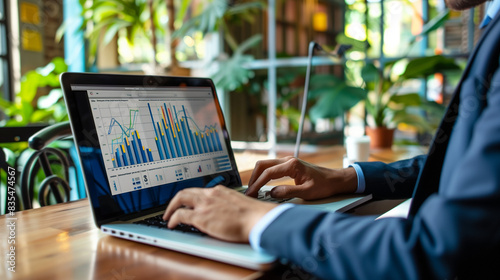 businessman using tablet, sales data analysis, financial report, business growth, graph chart, digital marketing, planning strategy, financial analysis, business finance, investment, business analytic