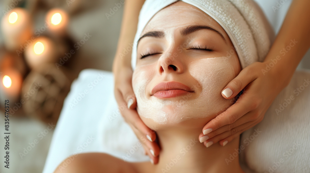 a woman relaxing in spa salon 