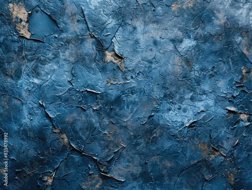 A close up shot of a blue painted wall with a smooth, even texture