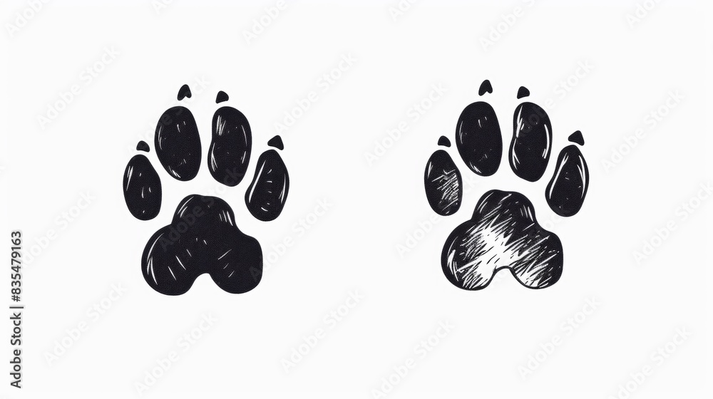 Vector illustration of cute dog paw