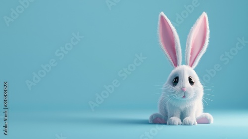 3D Cartoon character of happy rabbit