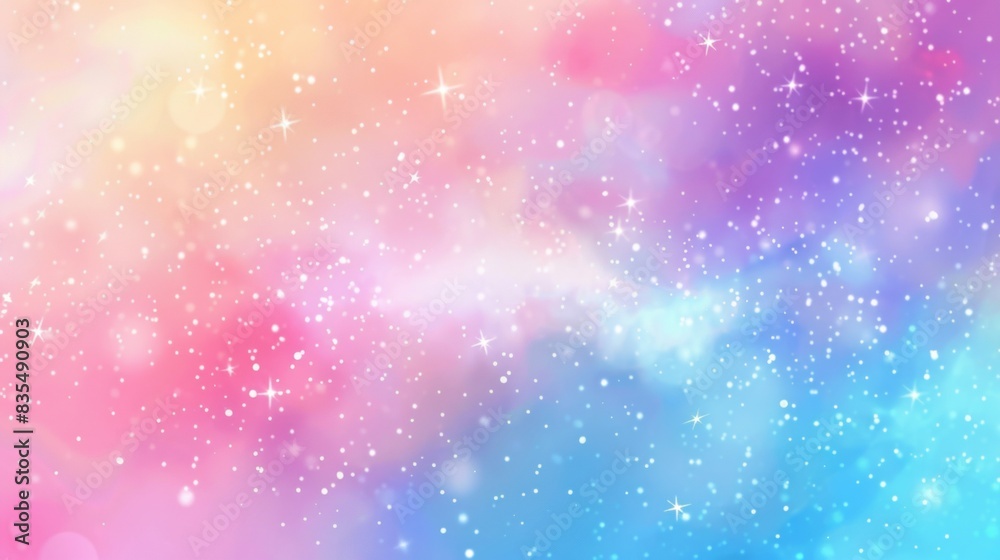 Abstract background with soft prismatic iridescent rainbow gradient colors mermaid theme for girl party
