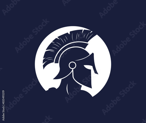Helmet of the Spartan warrior logo design