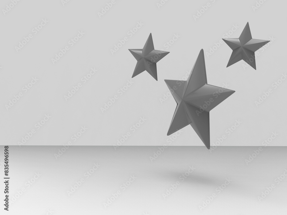 Three grey stars in background Three grey stars in background