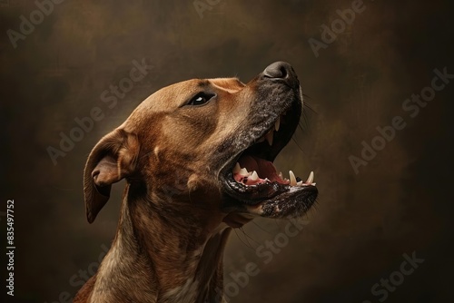 fierce dog barking aggressively dramatic animal portrait photo