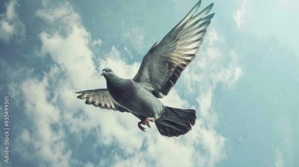 Fototapeta premium Pigeon in flight