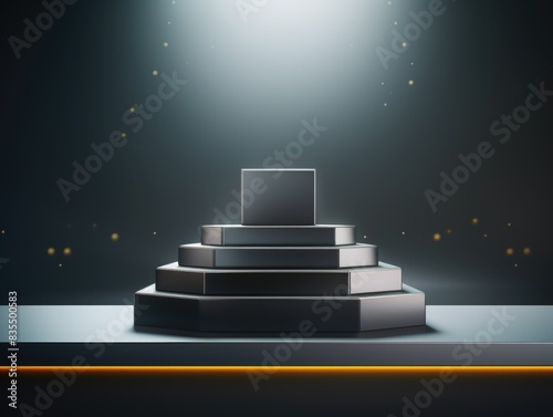 A podium with a spotlight shining on top