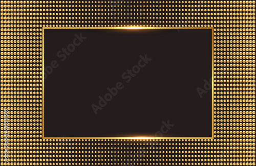 Golden luxury background with beads. Vector illustration.