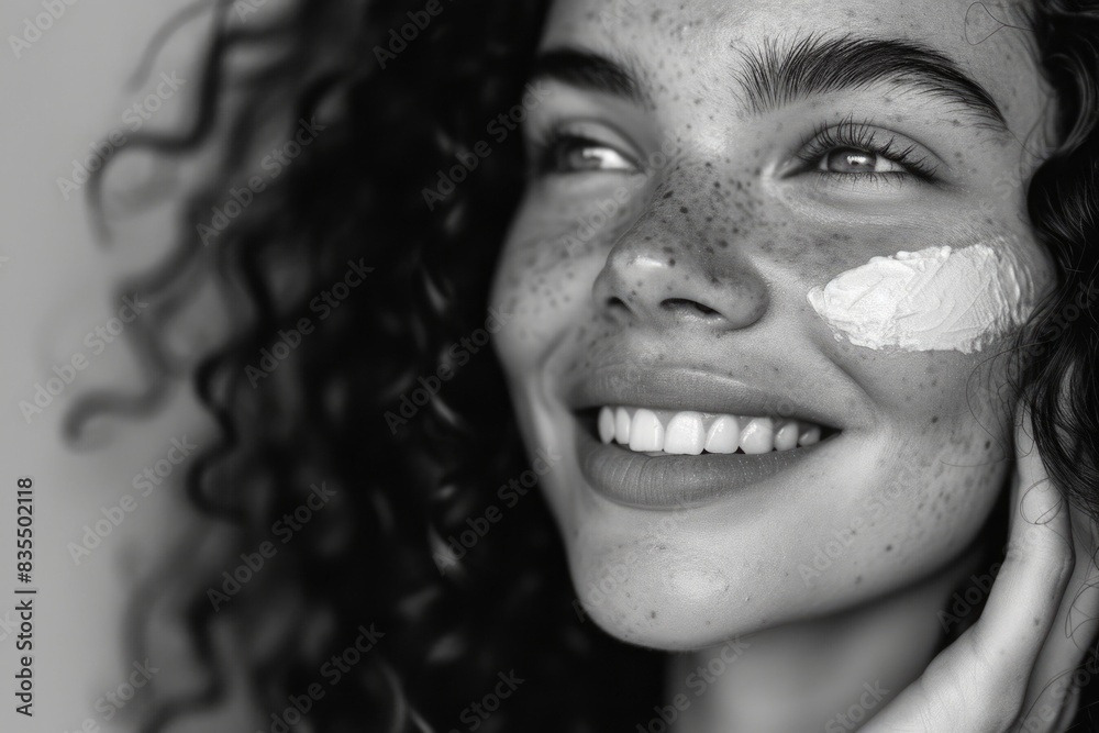 Portrait of a woman with distinctive freckles on her face Portrait of a woman with distinctive freckles on her face