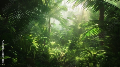 A jungle filled with lots of green plants