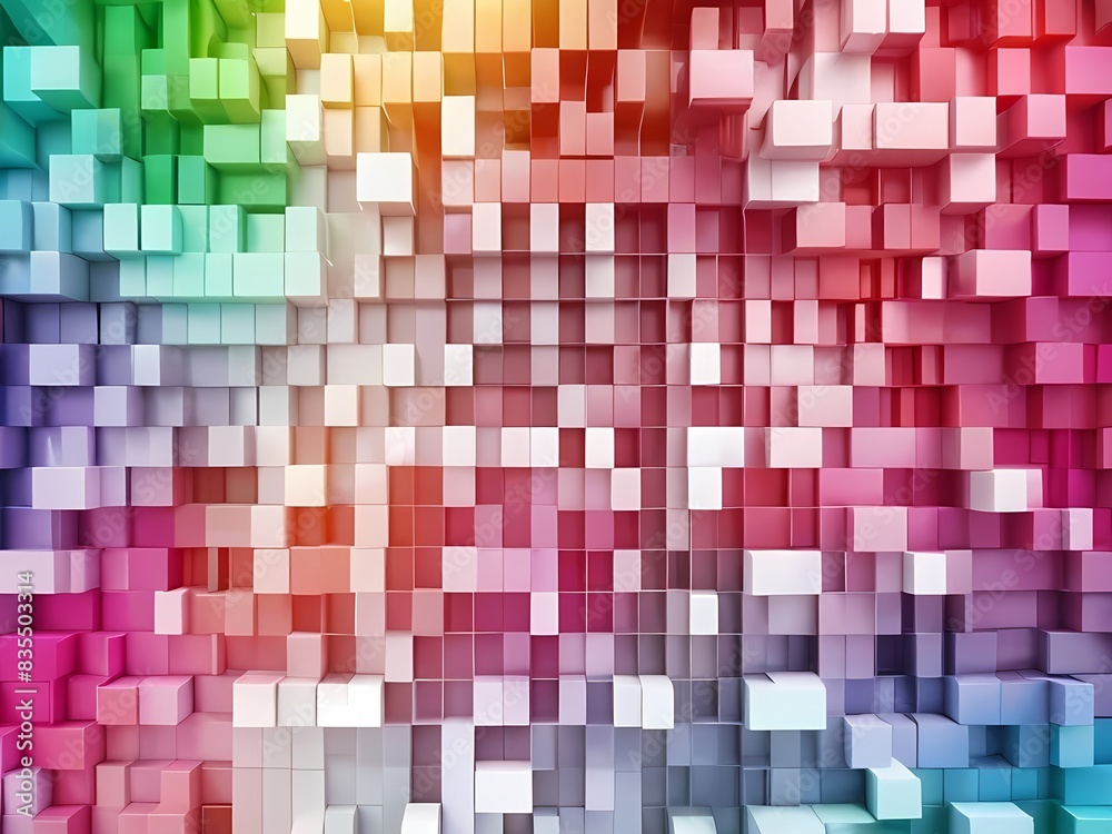 Fototapeta premium Mosaic square pixels art background colorful, 2d, 3d,