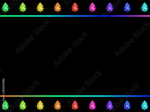 Colorful gems background. Sparkling crystals. Vector illustration.