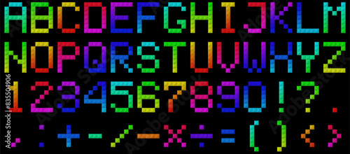 Colorful geometric alphabet. Vector illustration. 