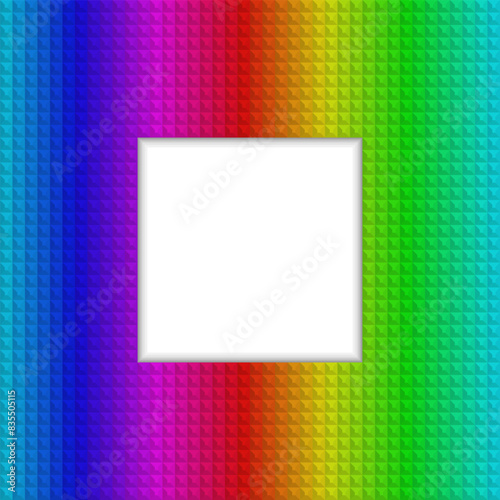 Colorful geometric frame. Mosaic tiles. Vector illustration. 