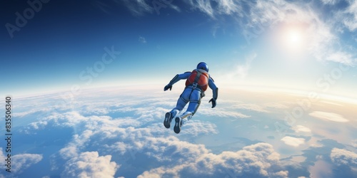 skydiver above the clouds Generative AI