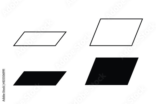 parallelogram shape illustration vector graphic. basic shape perfect for preschool learning for children and good for mathematics	