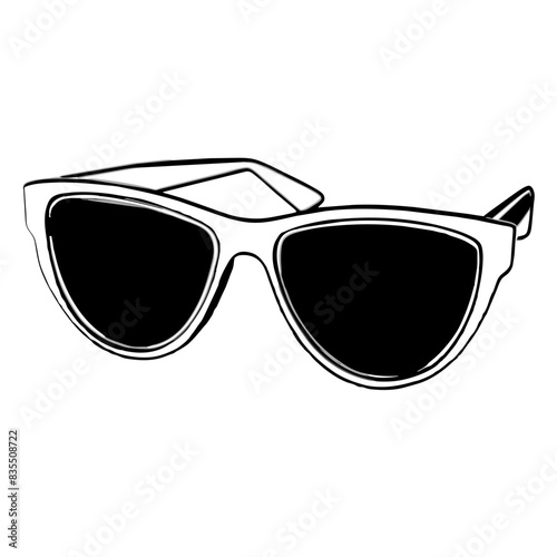 Stylish black sunglasses with a modern design.