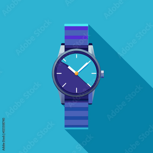 modern blue wristwatch illustration, perfect for fashion and timekeeping themes.