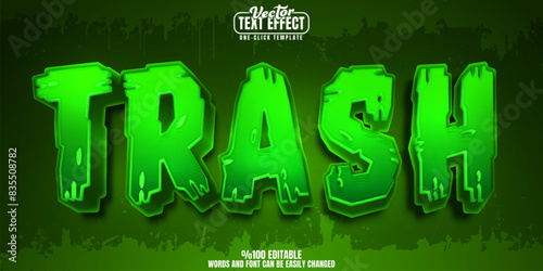 Trash editable text effect, customizable stinky and garbage 3D font style