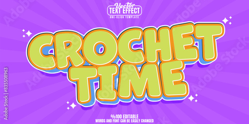 Crochet editable text effect, customizable yarn and wool 3D font style