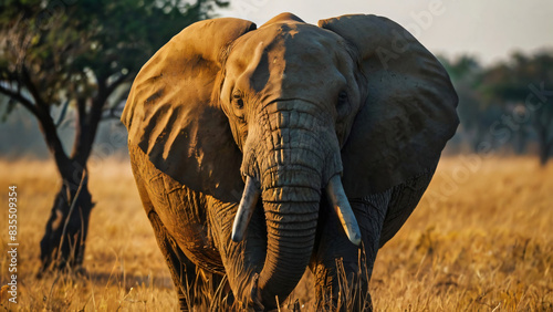 Elefan kommt sanftmütig entgegen. Safari Tour. Wildlife. Afrika.