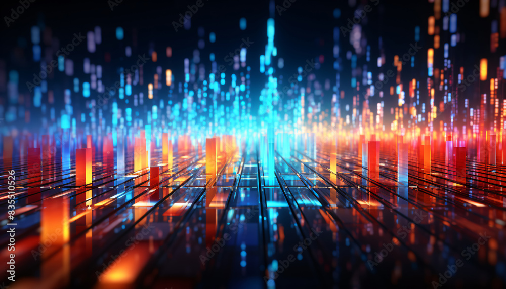 Obraz premium colorful technology wallpaper background - visualization of artificial intelligence