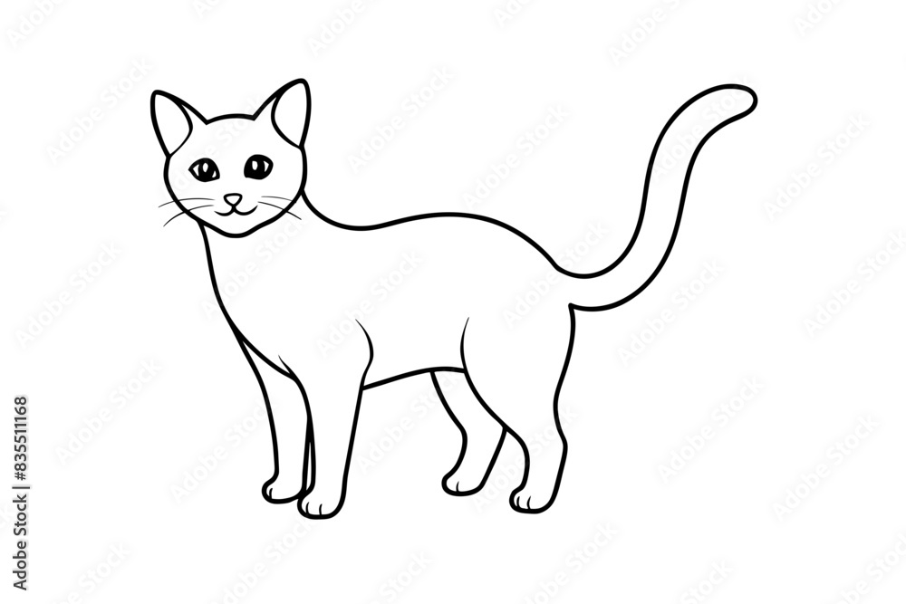 line art of a cat