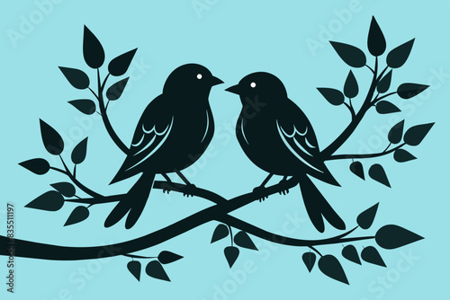 birds vector silhouette illustration © Shiju Graphics