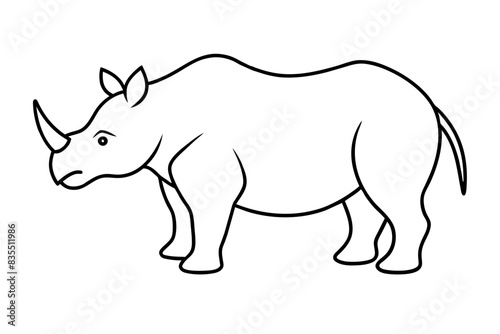 line art of a rhinoceros vector illustration