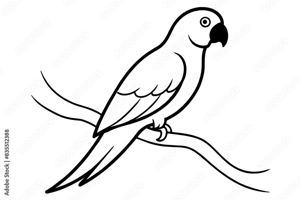 silhouette cute parrot on a tree branch vector illustration 