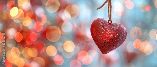 Valentine's day heart background. Heart shape valentine day bokeh background women's day love Mother day birthday glitter bokeh bblurred. photo