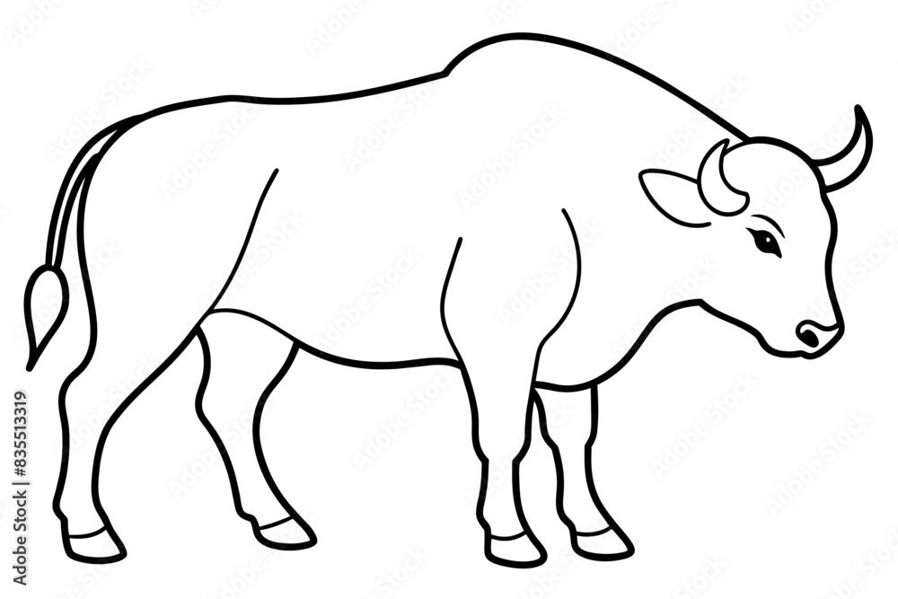 line art of a buffalo
