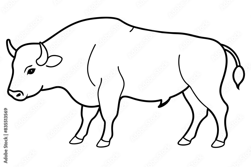 line art of a buffalo