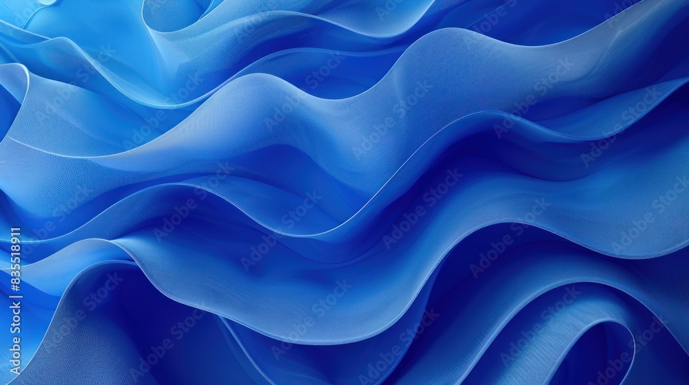 Obraz premium Blue Wavy Layers. Trendy Abstract Background. .