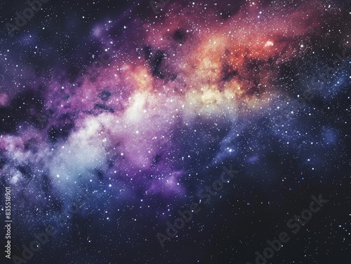 Purple and blue starry night sky