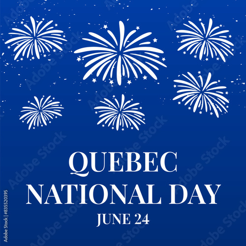 Quebec National Day banner. Canadian holiday St John the Baptist Day on June 24. Vector template for typography poster, greeting card, flyer, etc.