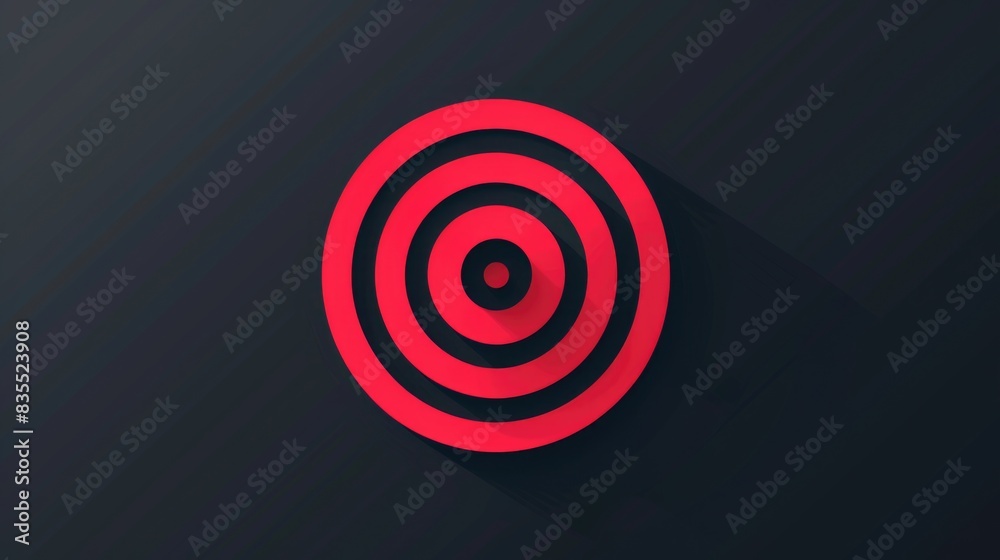 Red and black target with shadow Red and black target with shadow
