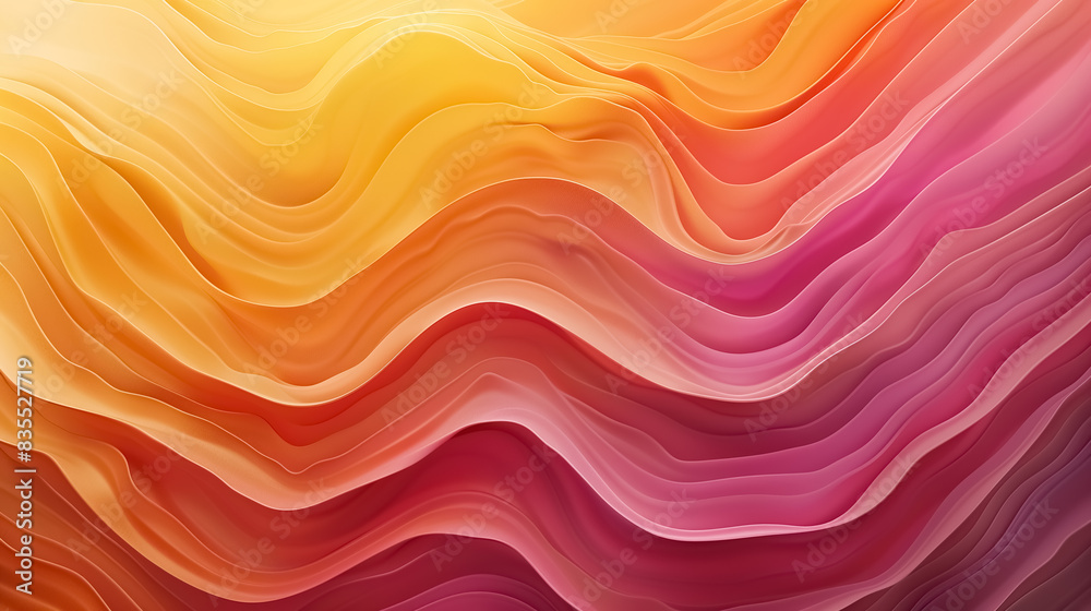 Abstract background with abstract wave patterns using gradients from warm shades of orange, pink and yellow Abstract background with abstract wave patterns using gradients from warm shades of orange, pink and yellow