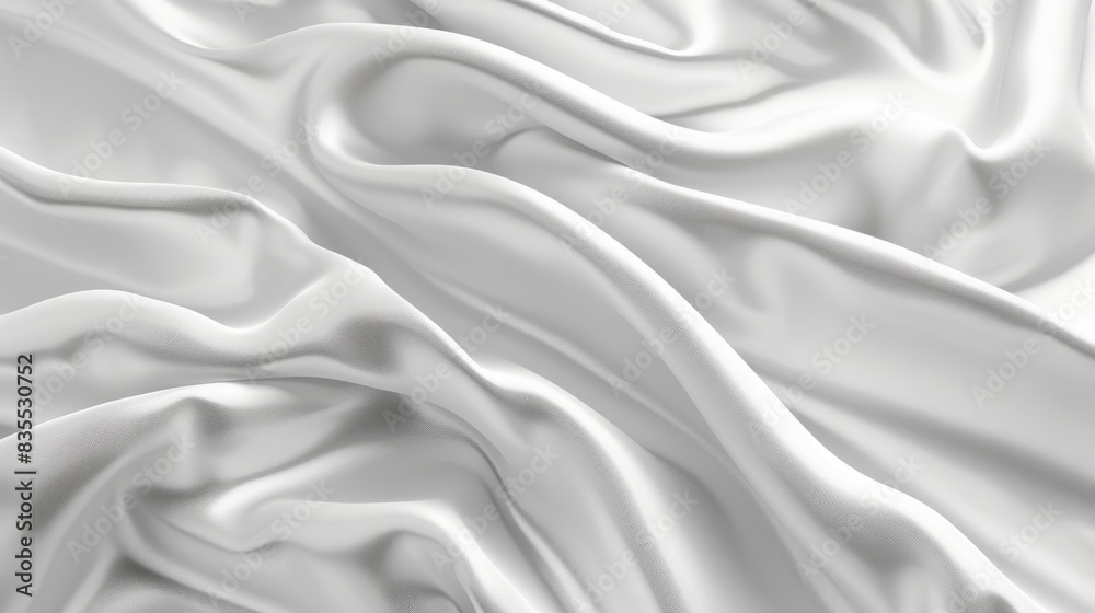 Obraz premium Smooth White Silk Fabric Background, Generative AI