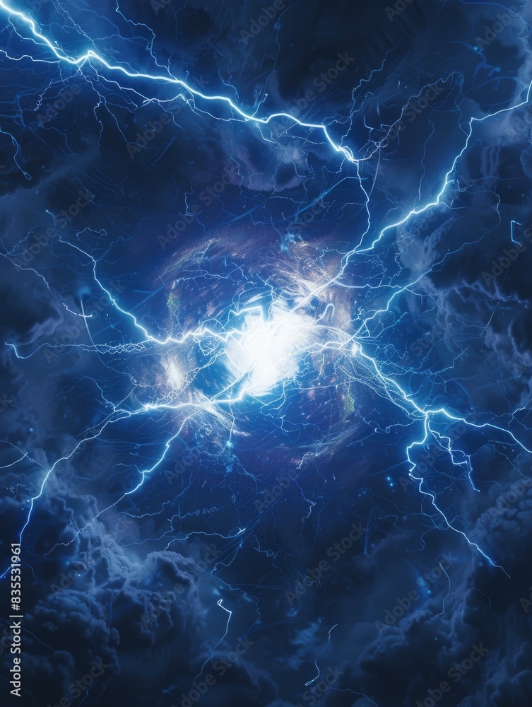 Obraz premium Lightning storm in the sky